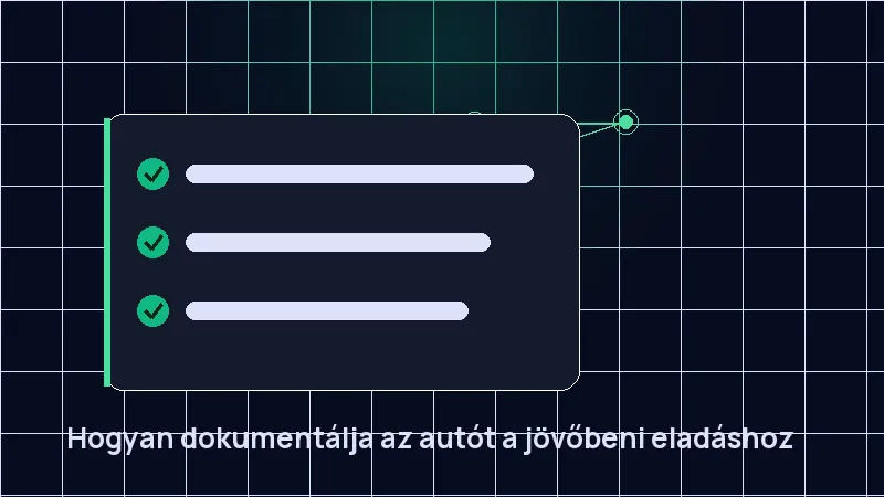 Hogyan dokumentálja az autót a jövőbeni eladáshoz