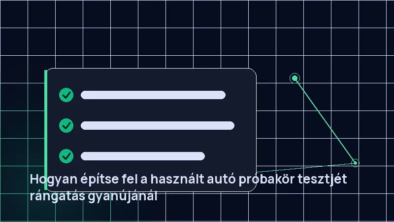 Hogyan építse fel a használt autó próbakör tesztjét rángatás gyanújánál
