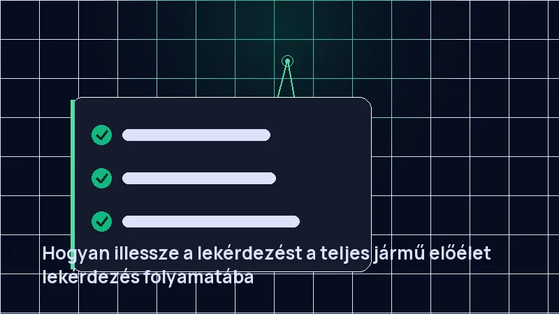 Hogyan illessze a lekérdezést a teljes jármű előélet lekérdezés folyamatába