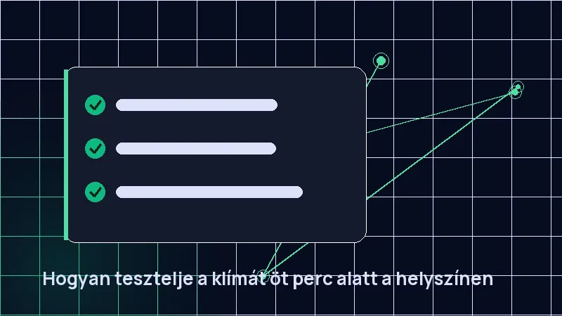 Hogyan tesztelje a klímát öt perc alatt a helyszínen