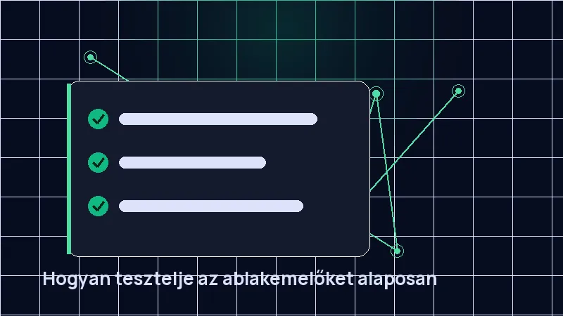 Hogyan tesztelje az ablakemelőket alaposan