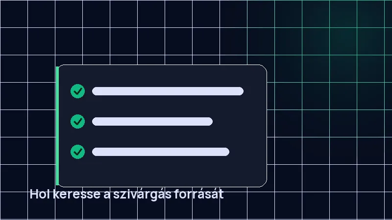 Hol keresse a szivárgás forrását