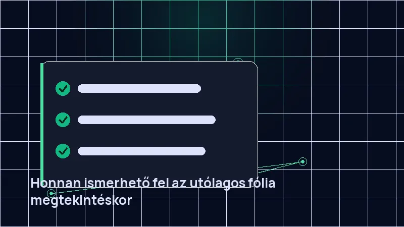 Honnan ismerhető fel az utólagos fólia megtekintéskor