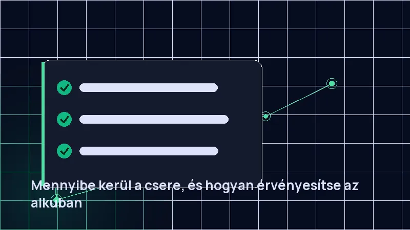 Mennyibe kerül a csere, és hogyan érvényesítse az alkuban