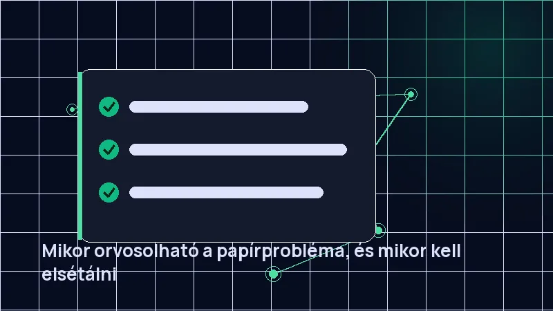 Mikor orvosolható a papírprobléma, és mikor kell elsétálni