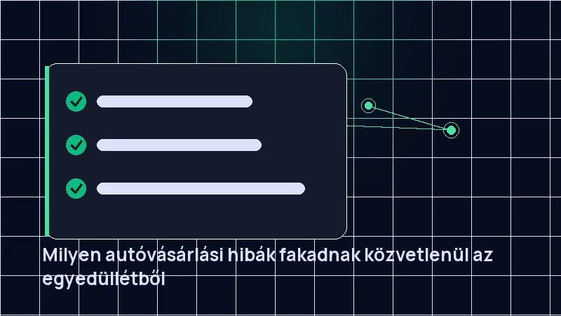 Milyen autóvásárlási hibák fakadnak közvetlenül az egyedüllétből