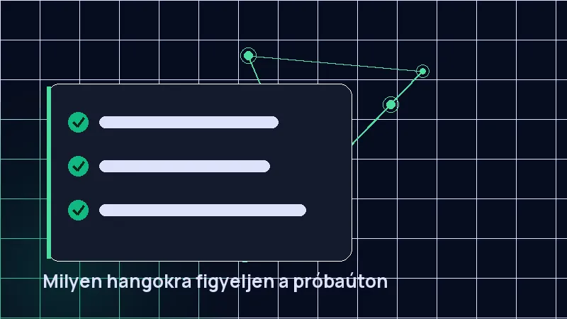 Milyen hangokra figyeljen a próbaúton