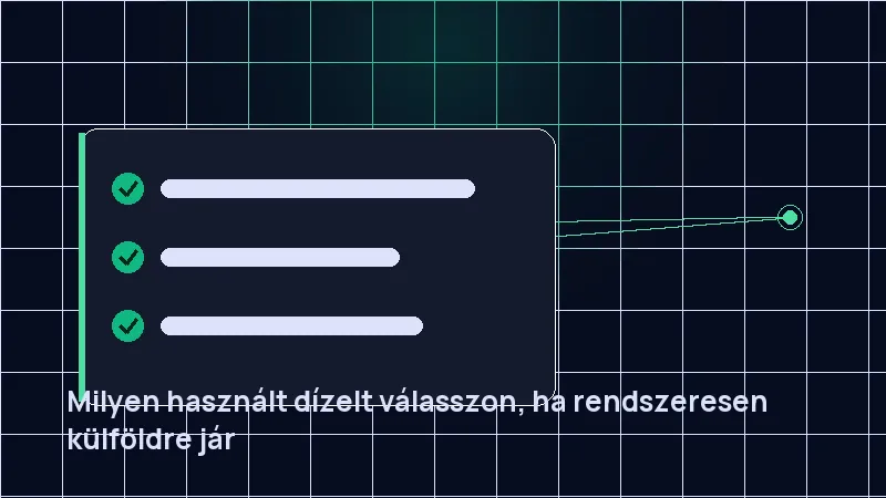 Milyen használt dízelt válasszon, ha rendszeresen külföldre jár