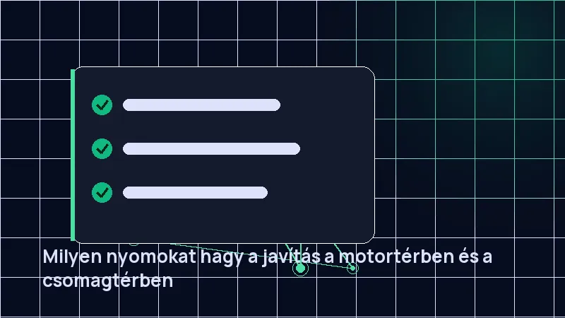 Milyen nyomokat hagy a javítás a motortérben és a csomagtérben