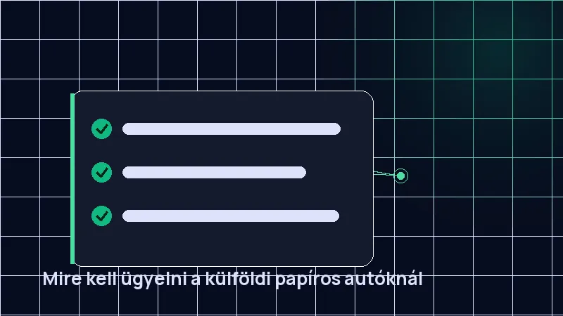 Mire kell ügyelni a külföldi papíros autóknál