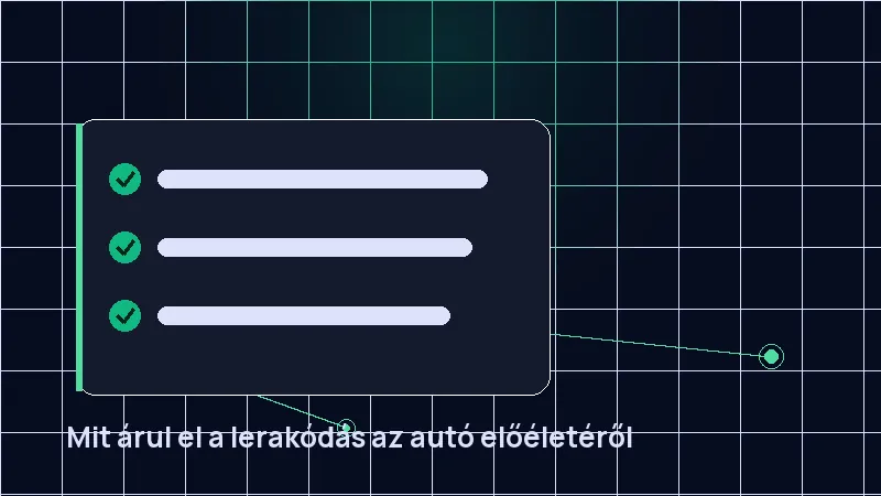Mit árul el a lerakódás az autó előéletéről
