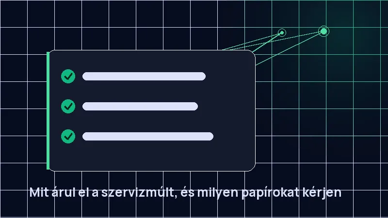 Mit árul el a szervizmúlt, és milyen papírokat kérjen