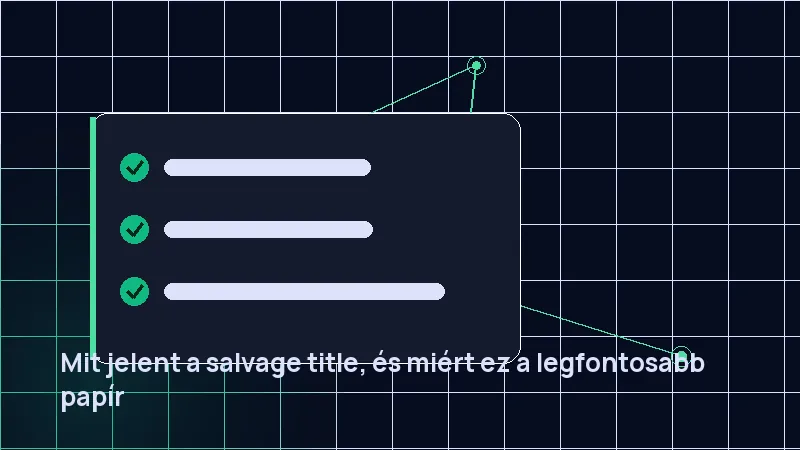 Mit jelent a salvage title, és miért ez a legfontosabb papír