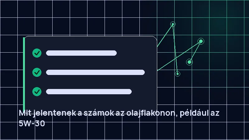 Mit jelentenek a számok az olajflakonon, például az 5W-30