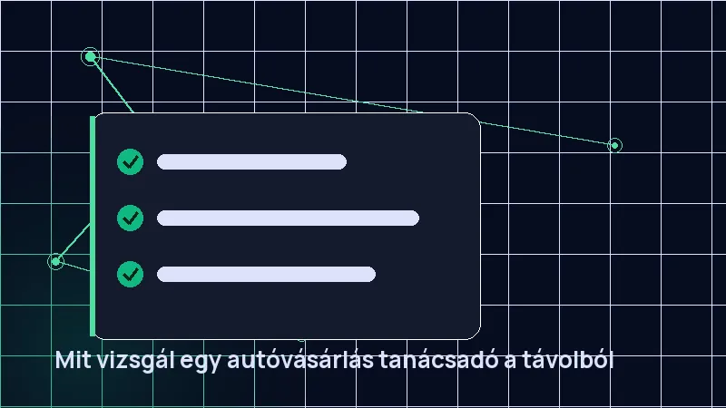 Mit vizsgál egy autóvásárlás tanácsadó a távolból